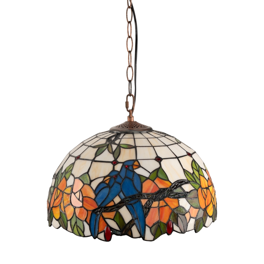 Brilagi - Tiffany vitrāžas lustra uz ķēdes JUNGLE 1xE27/60W/230V Ø 40 cm
