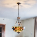 Brilagi - Tiffany vitrāžas lustra uz ķēdes JUNGLE 3xE27/60W/230V diam. 50 cm