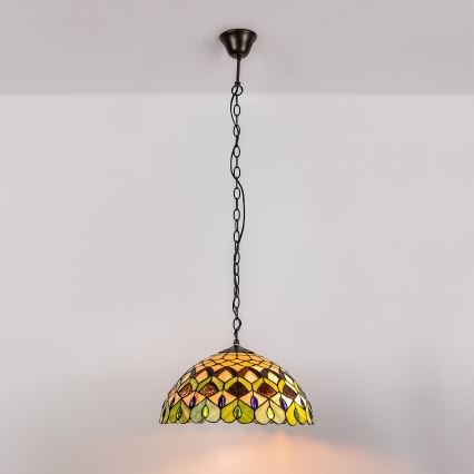 Brilagi - Tiffany vitrāžas lustra uz ķēdes MARGARET 2xE27/60W/230V