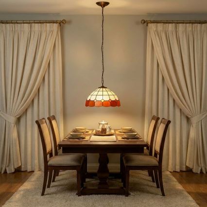 Brilagi - Tiffany vitrāžas lustra uz ķēdes SIENNA 1xE27/60W/230V Ø 40 cm