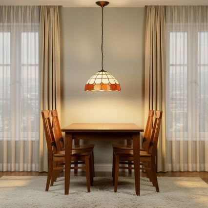 Brilagi - Tiffany vitrāžas lustra uz ķēdes SIENNA 1xE27/60W/230V Ø 40 cm