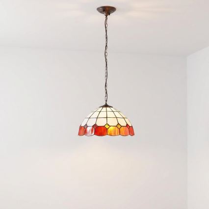 Brilagi - Tiffany vitrāžas lustra uz ķēdes SIENNA 1xE27/60W/230V Ø 40 cm