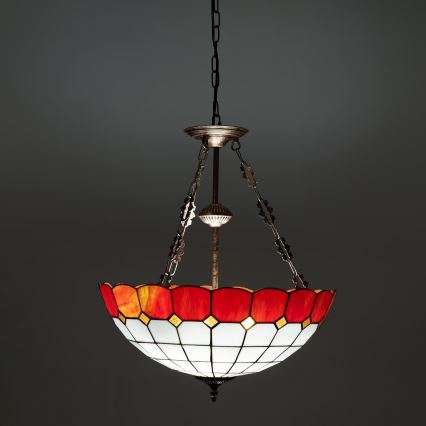 Brilagi - Tiffany vitrāžas lustra uz ķēdes SIENNA 3xE27/60W/230V Ø 50 cm