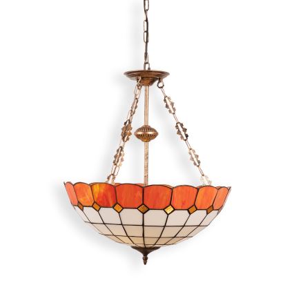 Brilagi - Tiffany vitrāžas lustra uz ķēdes SIENNA 3xE27/60W/230V Ø 50 cm