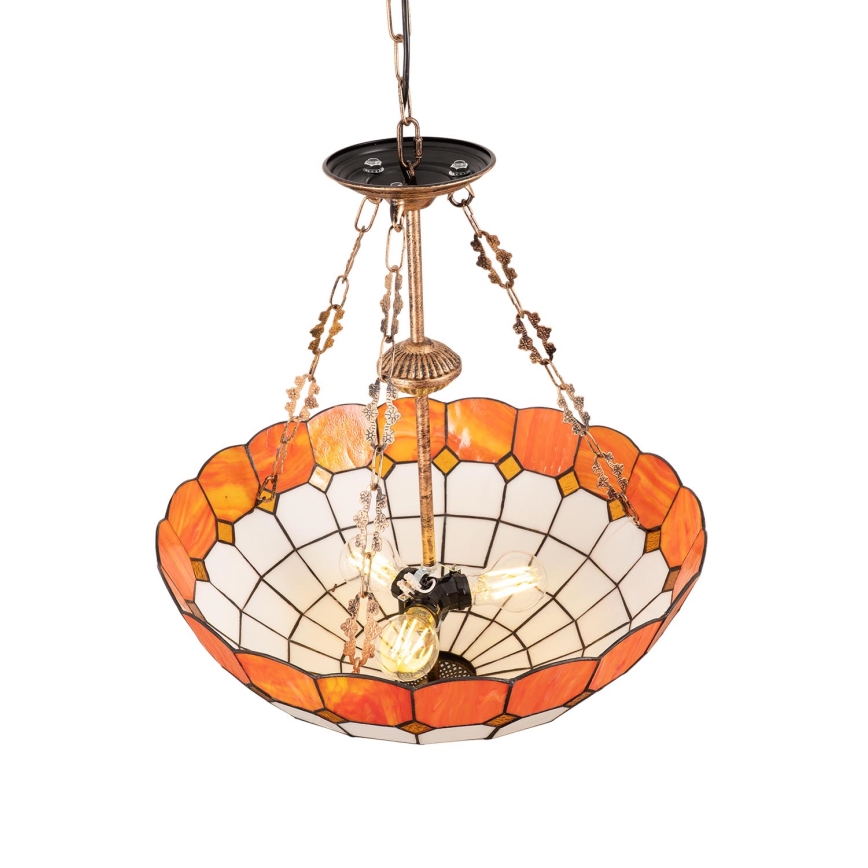 Brilagi - Tiffany vitrāžas lustra uz ķēdes SIENNA 3xE27/60W/230V Ø 50 cm