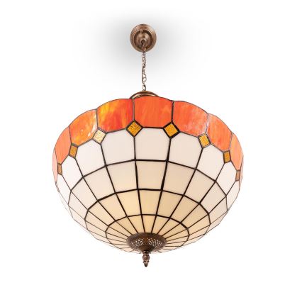 Brilagi - Tiffany vitrāžas lustra uz ķēdes SIENNA 3xE27/60W/230V Ø 50 cm