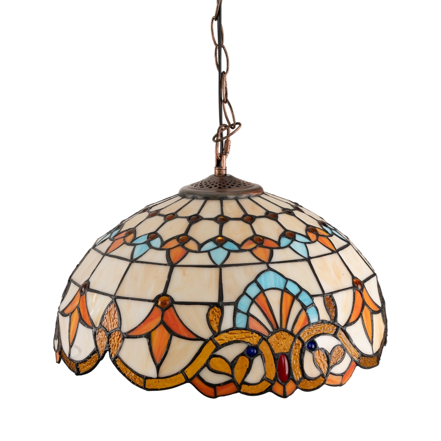 Brilagi - Tiffany vitrāžas lustrs uz ķēdes MIRABELLA 1xE27/60W/230V Ø 40 cm