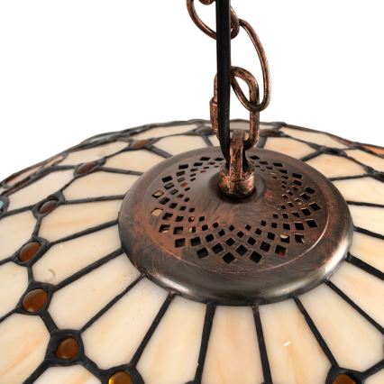 Brilagi - Tiffany vitrāžas lustrs uz ķēdes MIRABELLA 1xE27/60W/230V Ø 40 cm
