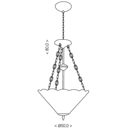 Brilagi - Tiffany vitrāžas lustrs uz ķēdes SUNFLOWER 3xE27/60W/230V Ø 50 cm