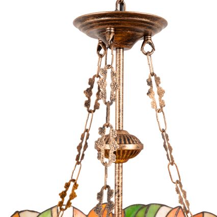 BRILAGI - Tiffany vitrāžas lustrs uz ķēdes SUNFLOWER 3xE27/60W/230V Ø 50 cm