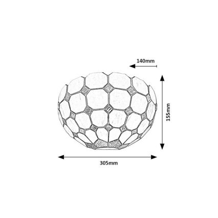 Brilagi - Tiffany vitrāžas sienas gaismeklis DORAN 1xE14/40W/230V