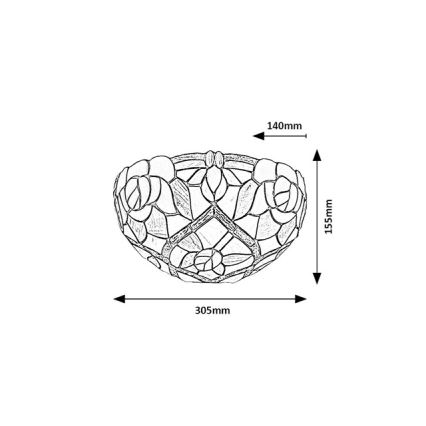 Brilagi - Tiffany vitrāžas sienas gaismeklis GARLAN 1xE14/40W/230V