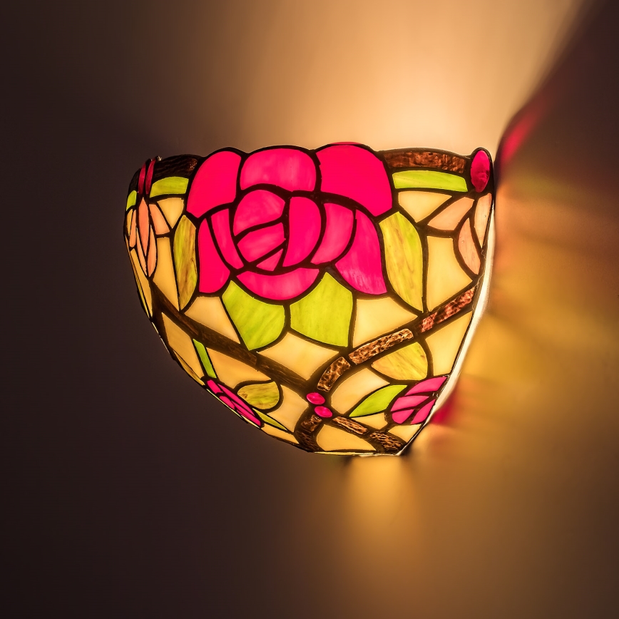 Brilagi - Tiffany vitrāžas sienas gaismeklis GARLAN 1xE14/40W/230V