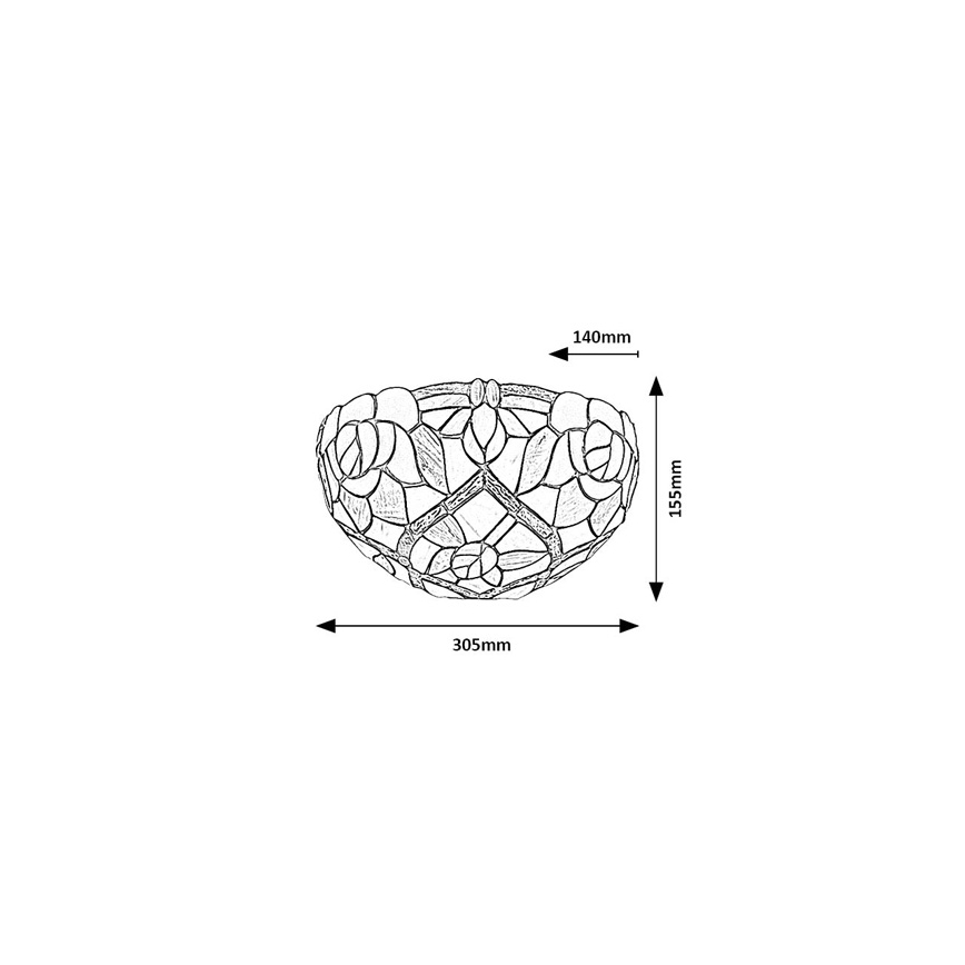 Brilagi - Tiffany vitrāžas sienas gaismeklis GARLAN 1xE14/40W/230V