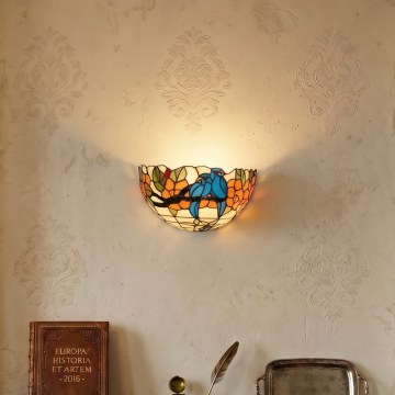 Brilagi - Tiffany vitrāžas sienas gaismeklis JUNGLE 1xE14/40W/230V