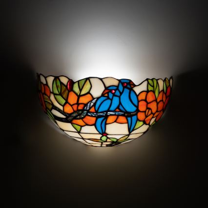 Brilagi - Tiffany vitrāžas sienas gaismeklis JUNGLE 1xE14/40W/230V