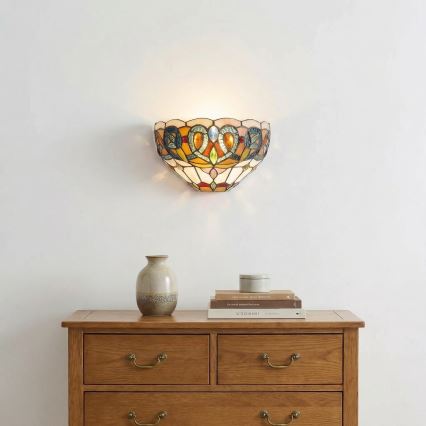 Brilagi - Tiffany vitrāžas sienas gaismeklis LUISA 1xE27/40W/230V