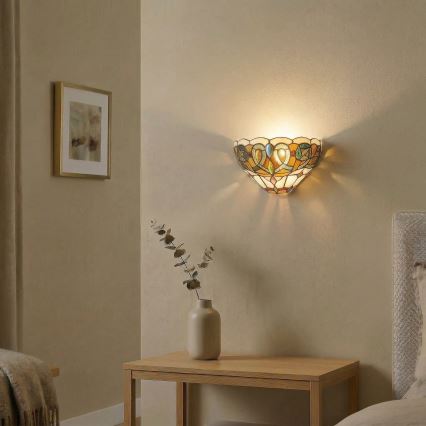 Brilagi - Tiffany vitrāžas sienas gaismeklis LUISA 1xE27/40W/230V
