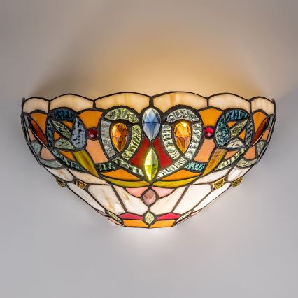 Brilagi - Tiffany vitrāžas sienas gaismeklis LUISA 1xE27/40W/230V