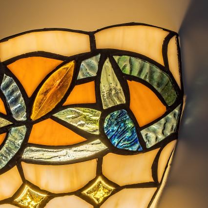 Brilagi - Tiffany vitrāžas sienas gaismeklis LUISA 1xE27/40W/230V