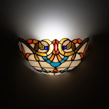 Brilagi - Tiffany vitrāžas sienas gaismeklis MIRABELLA 1xE14/40W/230V