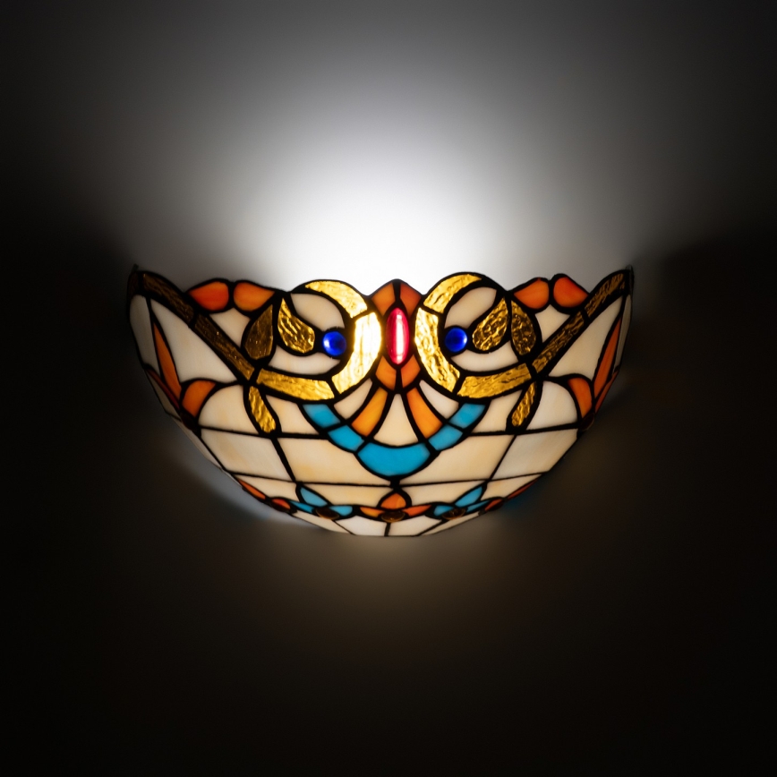 Brilagi - Tiffany vitrāžas sienas gaismeklis MIRABELLA 1xE14/40W/230V