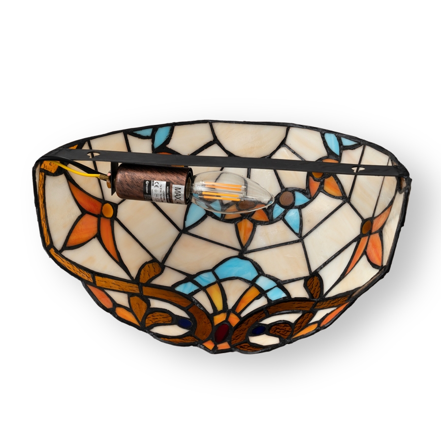 Brilagi - Tiffany vitrāžas sienas gaismeklis MIRABELLA 1xE14/40W/230V