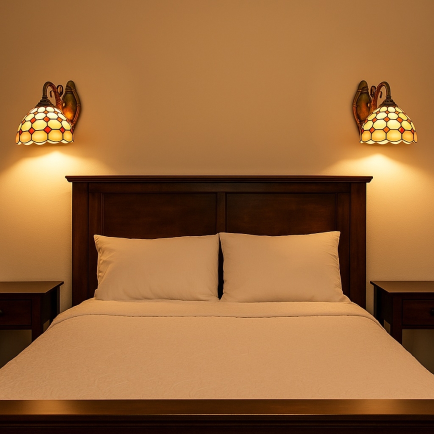 Brilagi - Tiffany vitrāžas sienas lampa DORAN 1xE27/40W/230V