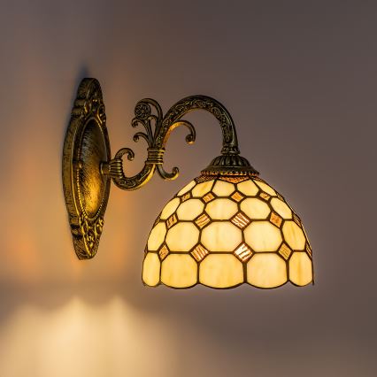 Brilagi - Tiffany vitrāžas sienas lampa DORAN 1xE27/40W/230V