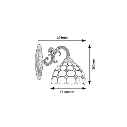 Brilagi - Tiffany vitrāžas sienas lampa DORAN 1xE27/40W/230V