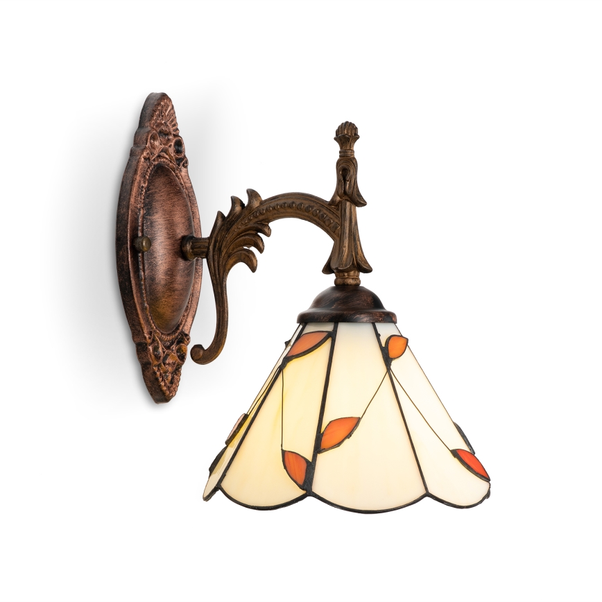 Brilagi - Tiffany vitrāžas sienas lampa FOLIA 1xE14/40W/230V