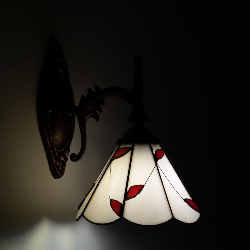 Brilagi - Tiffany vitrāžas sienas lampa FOLIA 1xE14/40W/230V