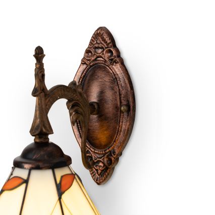 Brilagi - Tiffany vitrāžas sienas lampa FOLIA 1xE14/40W/230V