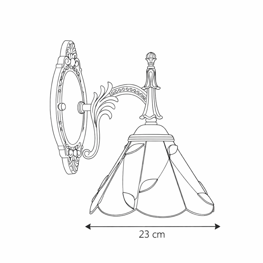 Brilagi - Tiffany vitrāžas sienas lampa FOLIA 1xE14/40W/230V