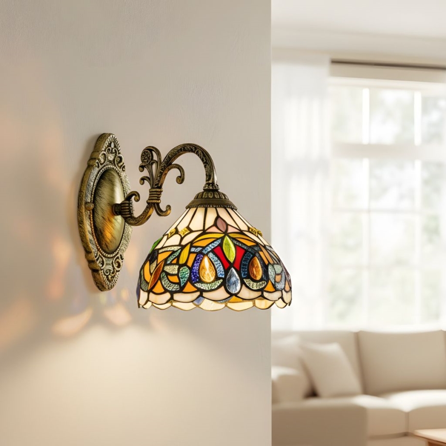 Brilagi - Tiffany vitrāžas sienas lampa LUISA 1xE27/40W/230V