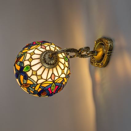 Brilagi - Tiffany vitrāžas sienas lampa LUISA 1xE27/40W/230V