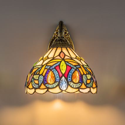 Brilagi - Tiffany vitrāžas sienas lampa LUISA 1xE27/40W/230V