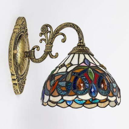 Brilagi - Tiffany vitrāžas sienas lampa LUISA 1xE27/40W/230V