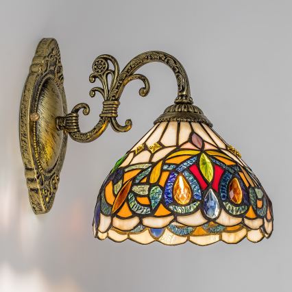 Brilagi - Tiffany vitrāžas sienas lampa LUISA 1xE27/40W/230V