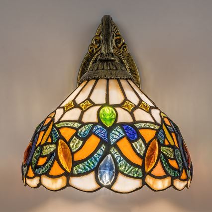 Brilagi - Tiffany vitrāžas sienas lampa LUISA 1xE27/40W/230V