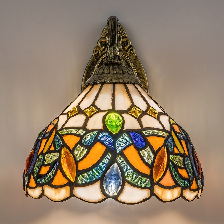Brilagi - Tiffany vitrāžas sienas lampa LUISA 1xE27/40W/230V