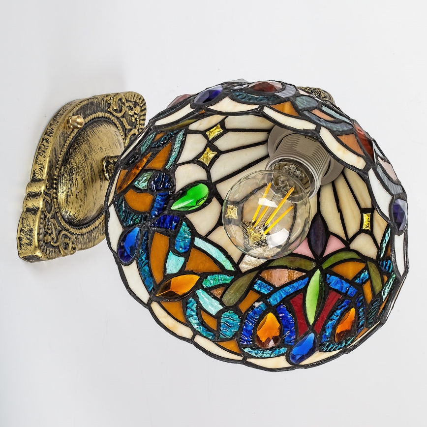 Brilagi - Tiffany vitrāžas sienas lampa LUISA 1xE27/40W/230V