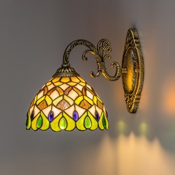 Brilagi - Tiffany vitrāžas sienas lampa MARGARET 1xE27/40W/230V