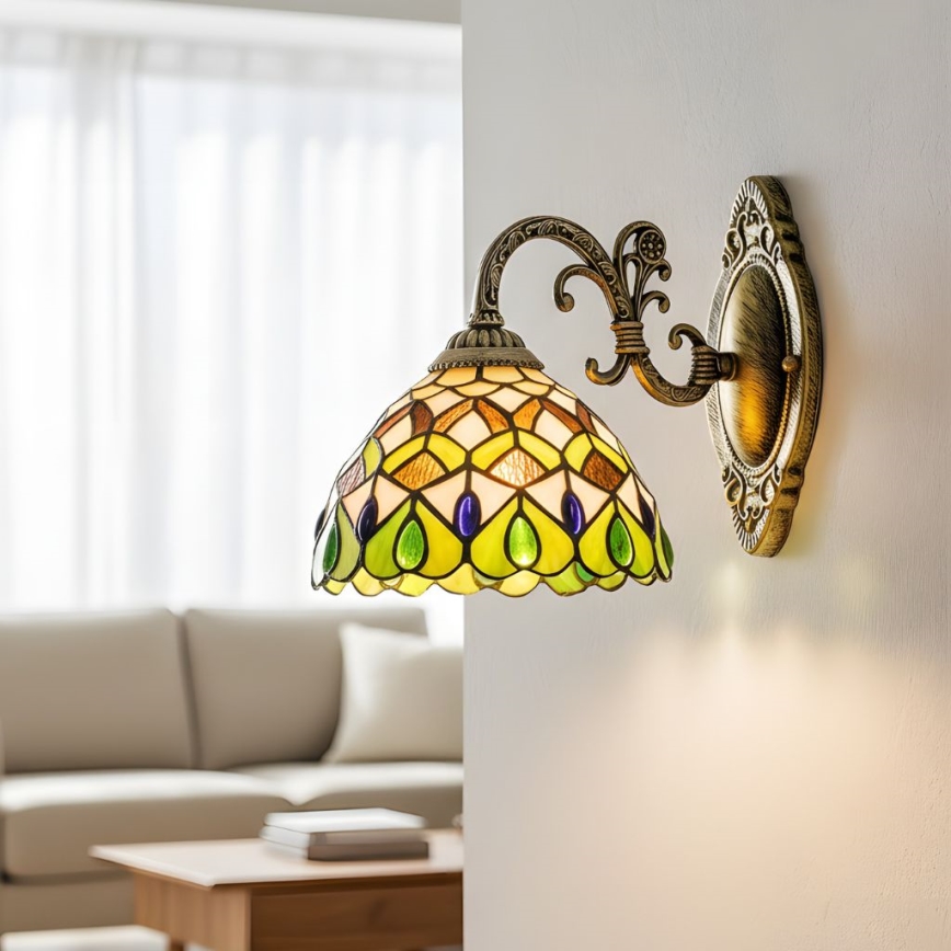 Brilagi - Tiffany vitrāžas sienas lampa MARGARET 1xE27/40W/230V