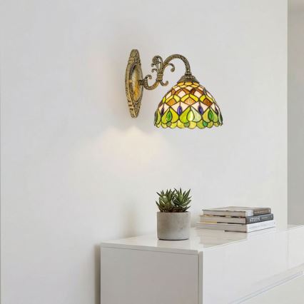 Brilagi - Tiffany vitrāžas sienas lampa MARGARET 1xE27/40W/230V