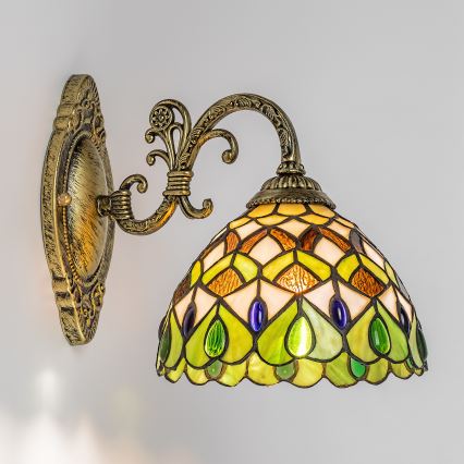 Brilagi - Tiffany vitrāžas sienas lampa MARGARET 1xE27/40W/230V