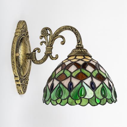 Brilagi - Tiffany vitrāžas sienas lampa MARGARET 1xE27/40W/230V