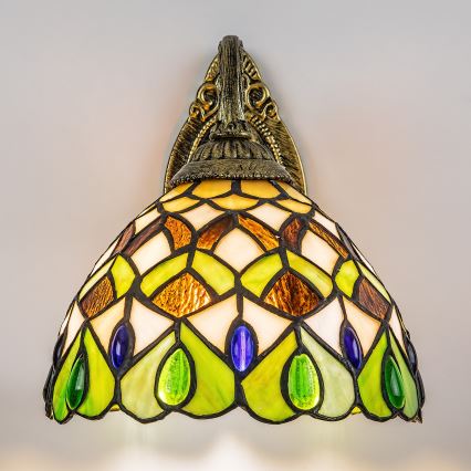 Brilagi - Tiffany vitrāžas sienas lampa MARGARET 1xE27/40W/230V
