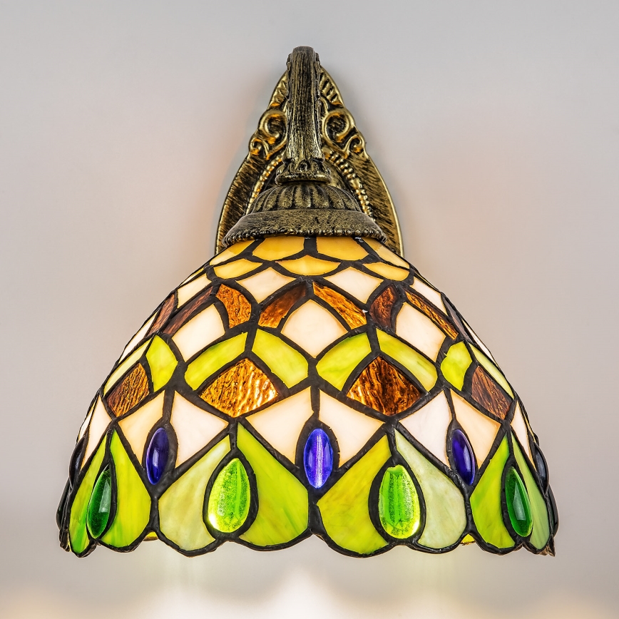 Brilagi - Tiffany vitrāžas sienas lampa MARGARET 1xE27/40W/230V