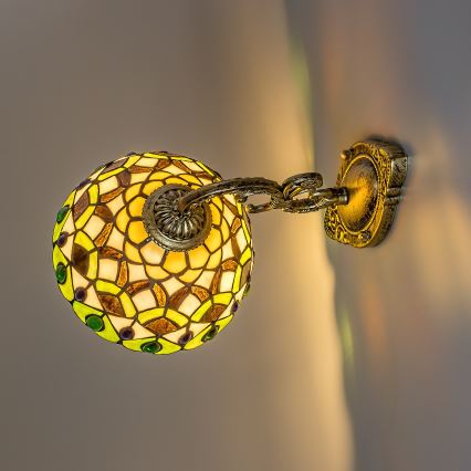 Brilagi - Tiffany vitrāžas sienas lampa MARGARET 1xE27/40W/230V